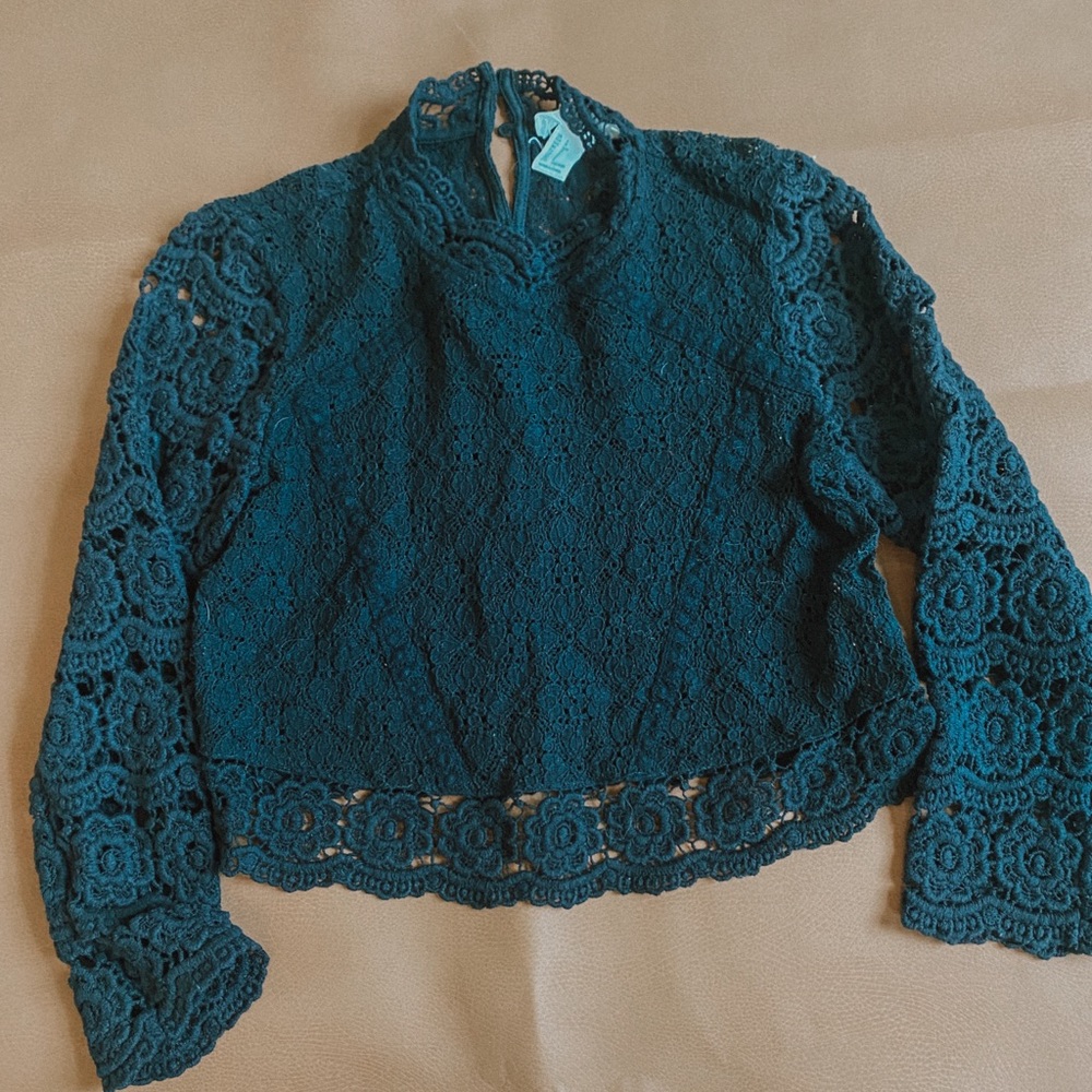 Black lace cop top